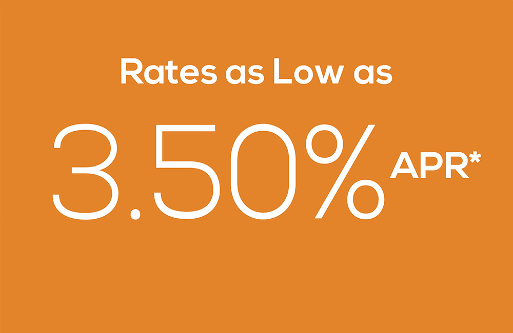Orange block that reads "Rates as Low as 3.50% APR*"
